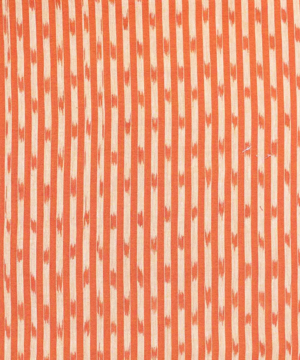 0.5m Handwoven Orange Pochampally Cotton Fabric