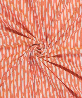 0.5m Handwoven Orange Pochampally Cotton Fabric