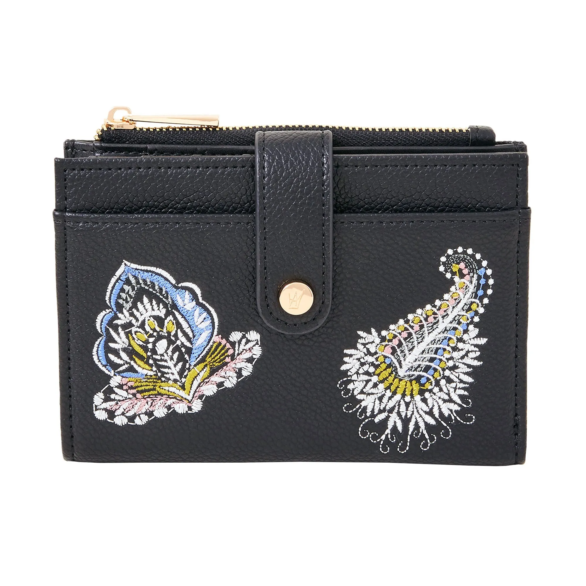 Accessorize London Women's  Embroidered Removable Card Holder