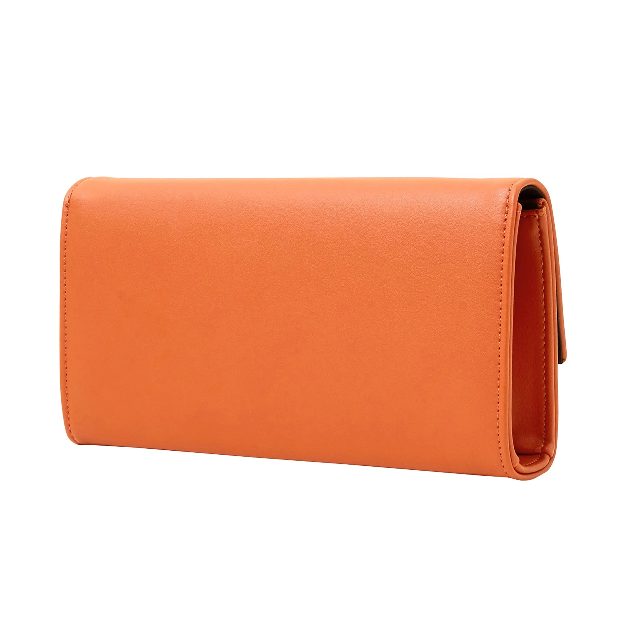 Accessorize London Women's Orange Clean Bar Clutch Bag