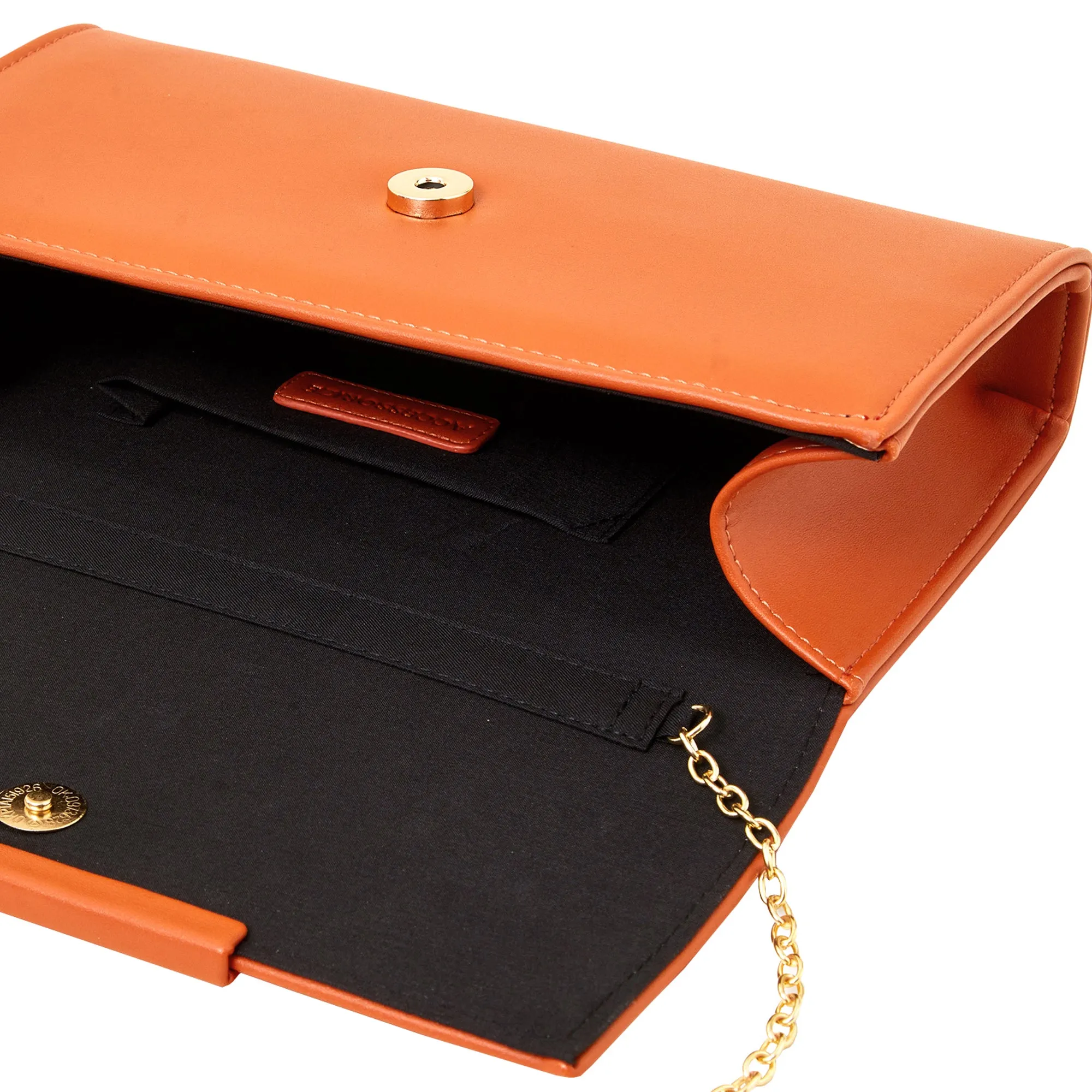 Accessorize London Women's Orange Clean Bar Clutch Bag