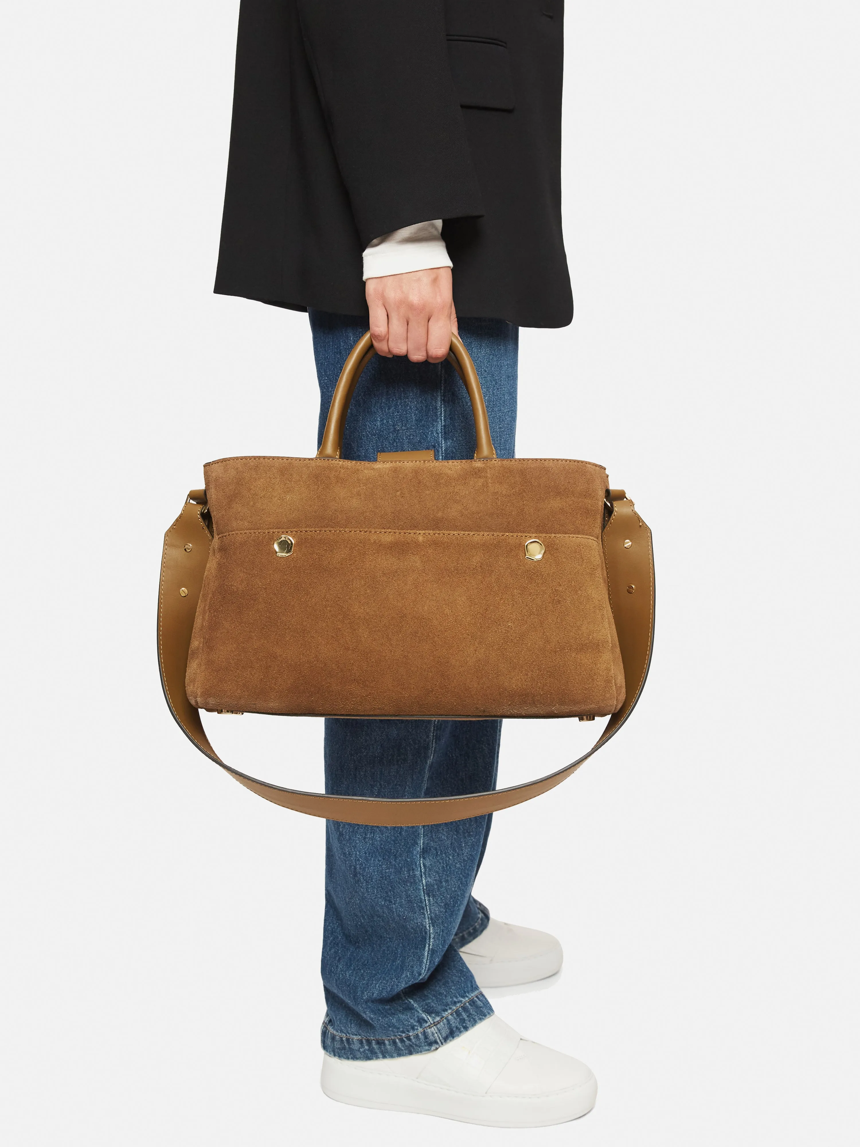 Adela Suede Tote | Brown