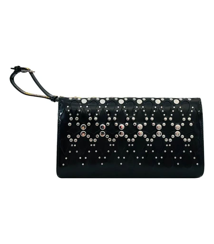 Alaia Studded Leather Clutch Bag