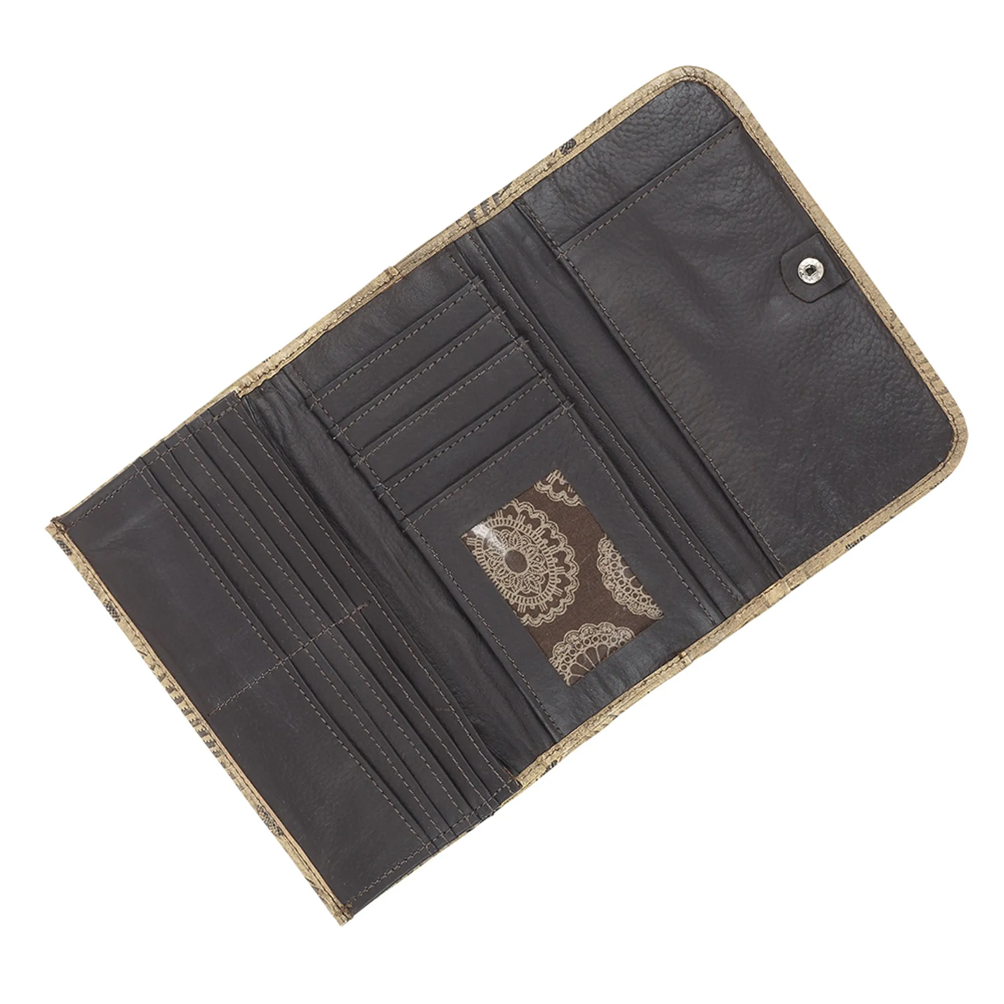 American West Sand Leather Trifold Wallet