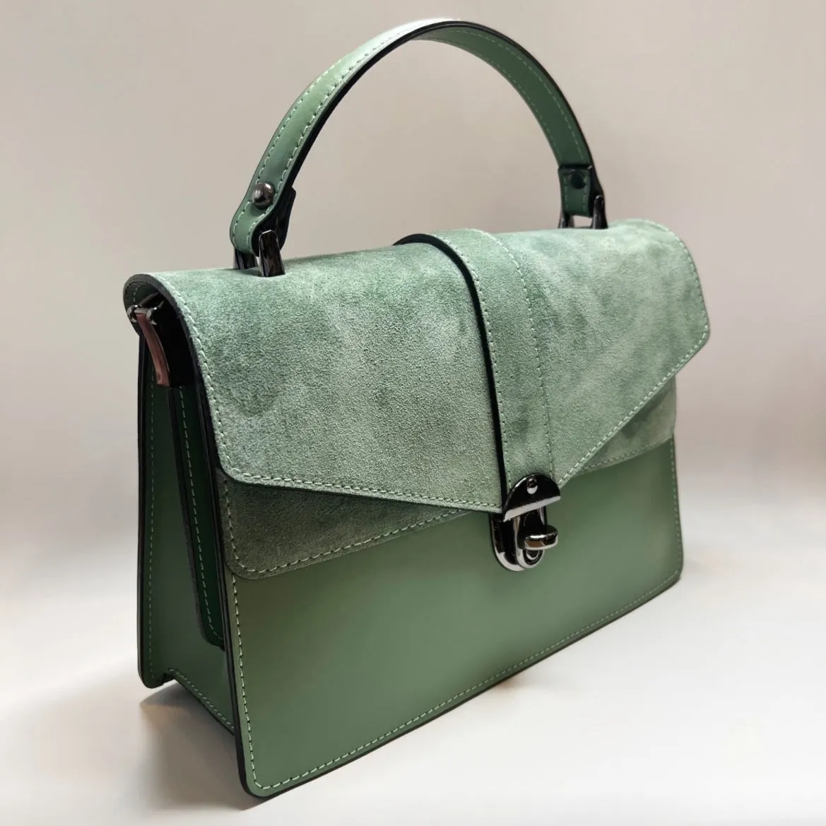 Angelina Mint Leather Handbag