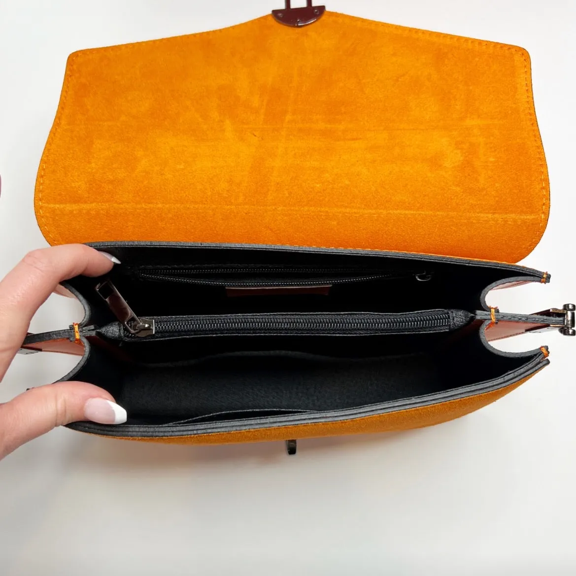 Angelina Orange Leather Handbag