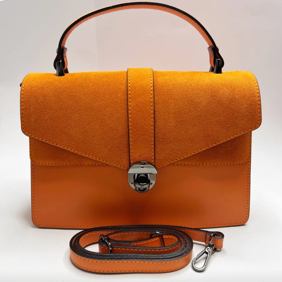 Angelina Orange Leather Handbag