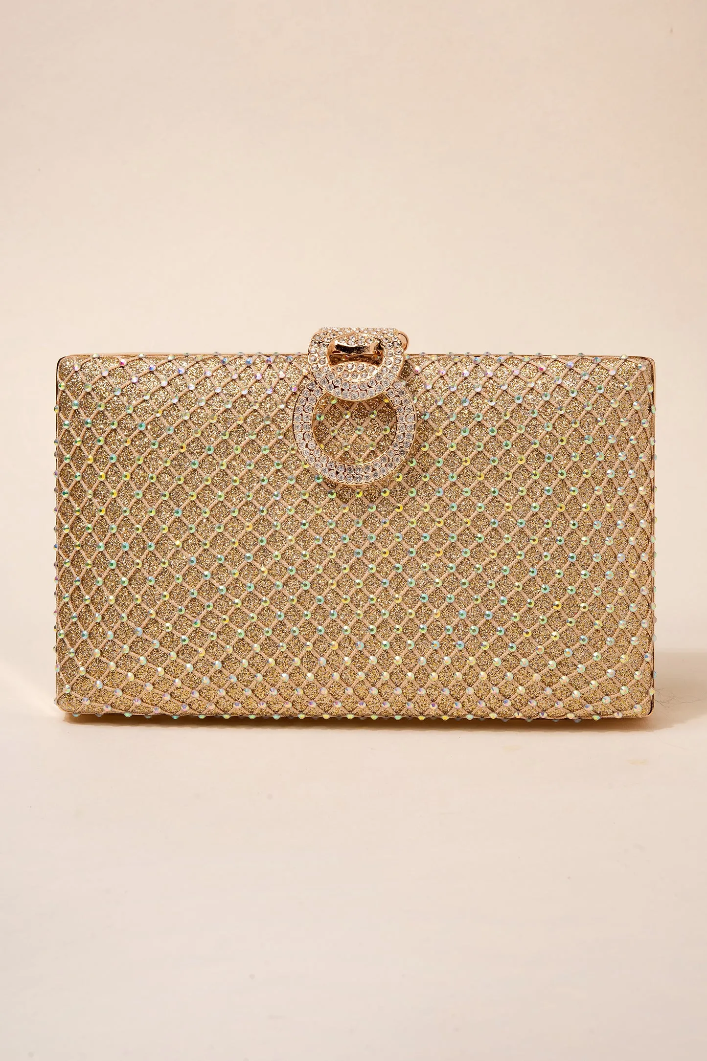 Avis Rhinestone Netting Evening Bag