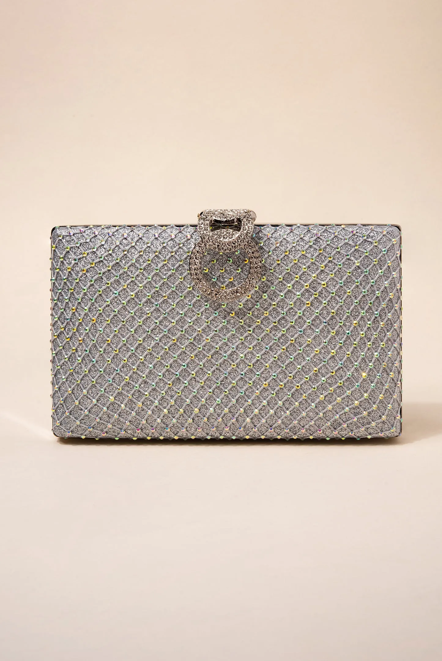 Avis Rhinestone Netting Evening Bag