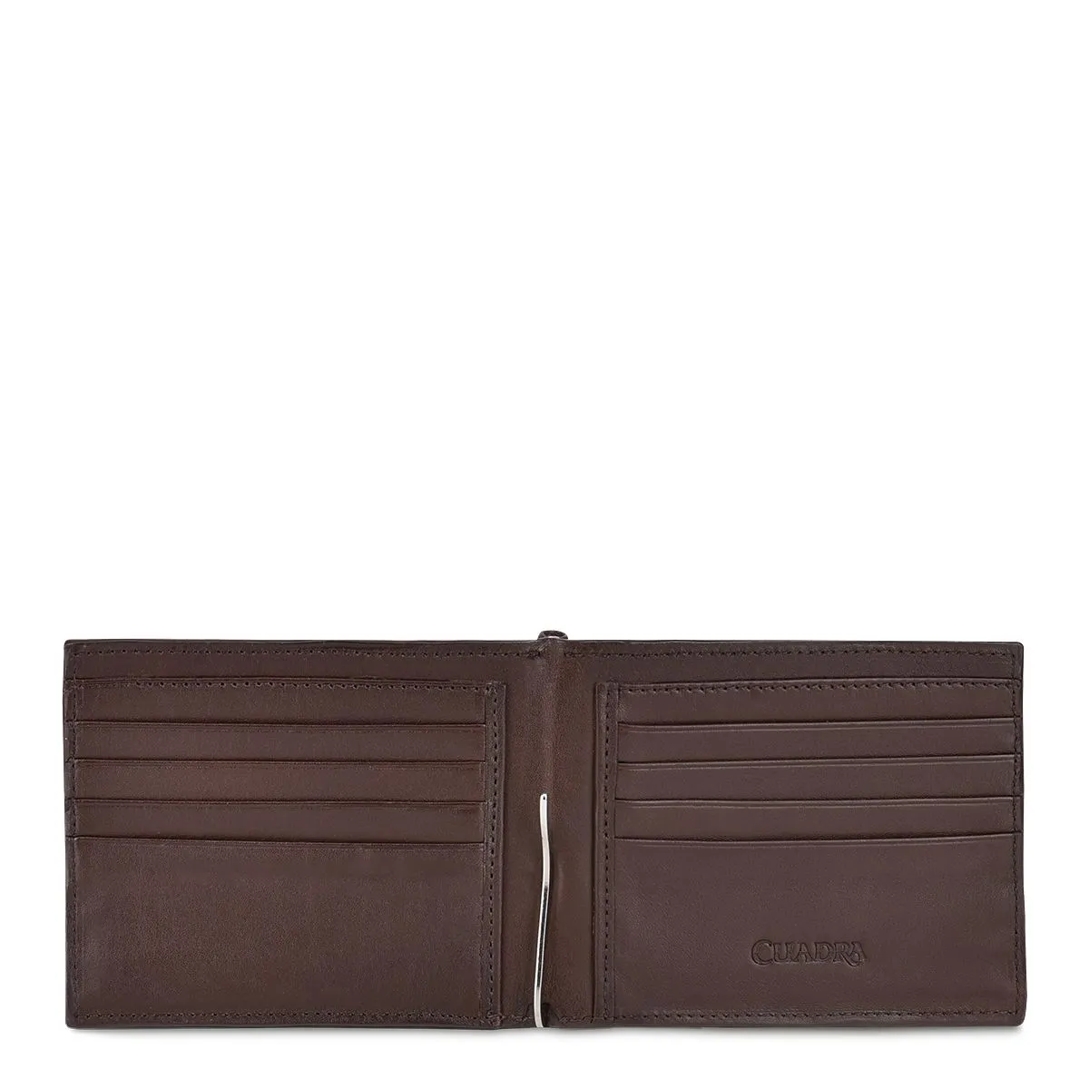 B3042VE - Cuadra chocolate casual fashion deerskin bi fold wallet for men