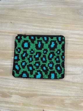 Beaded "Green" Coin Purse