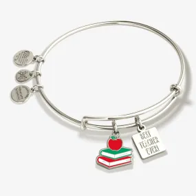 'Best Teacher Ever' Charm Bangle Bracelet