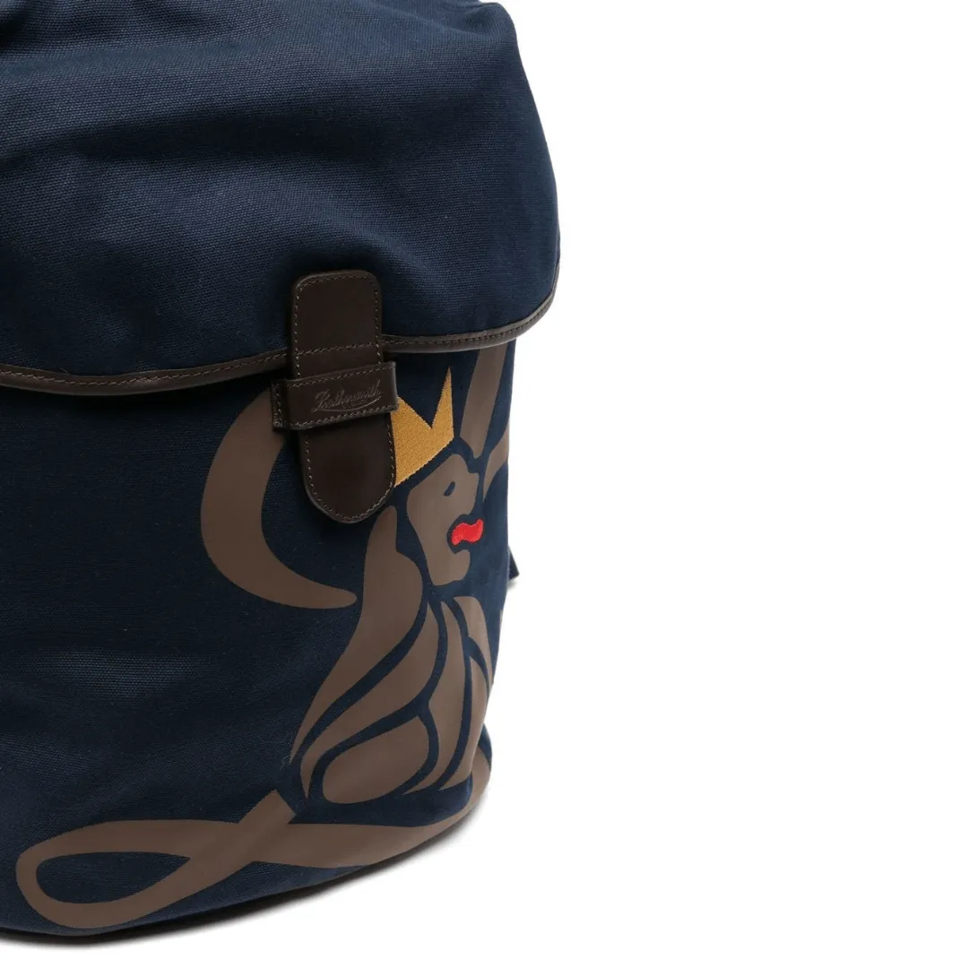 Canvas Lion Backpack - Navy