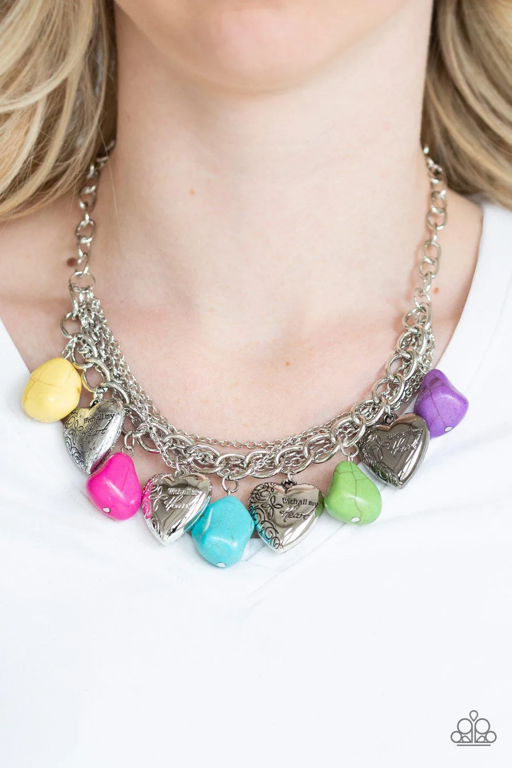 Change of Heart Multicolored Stone Necklace - Paparazzi Accessories