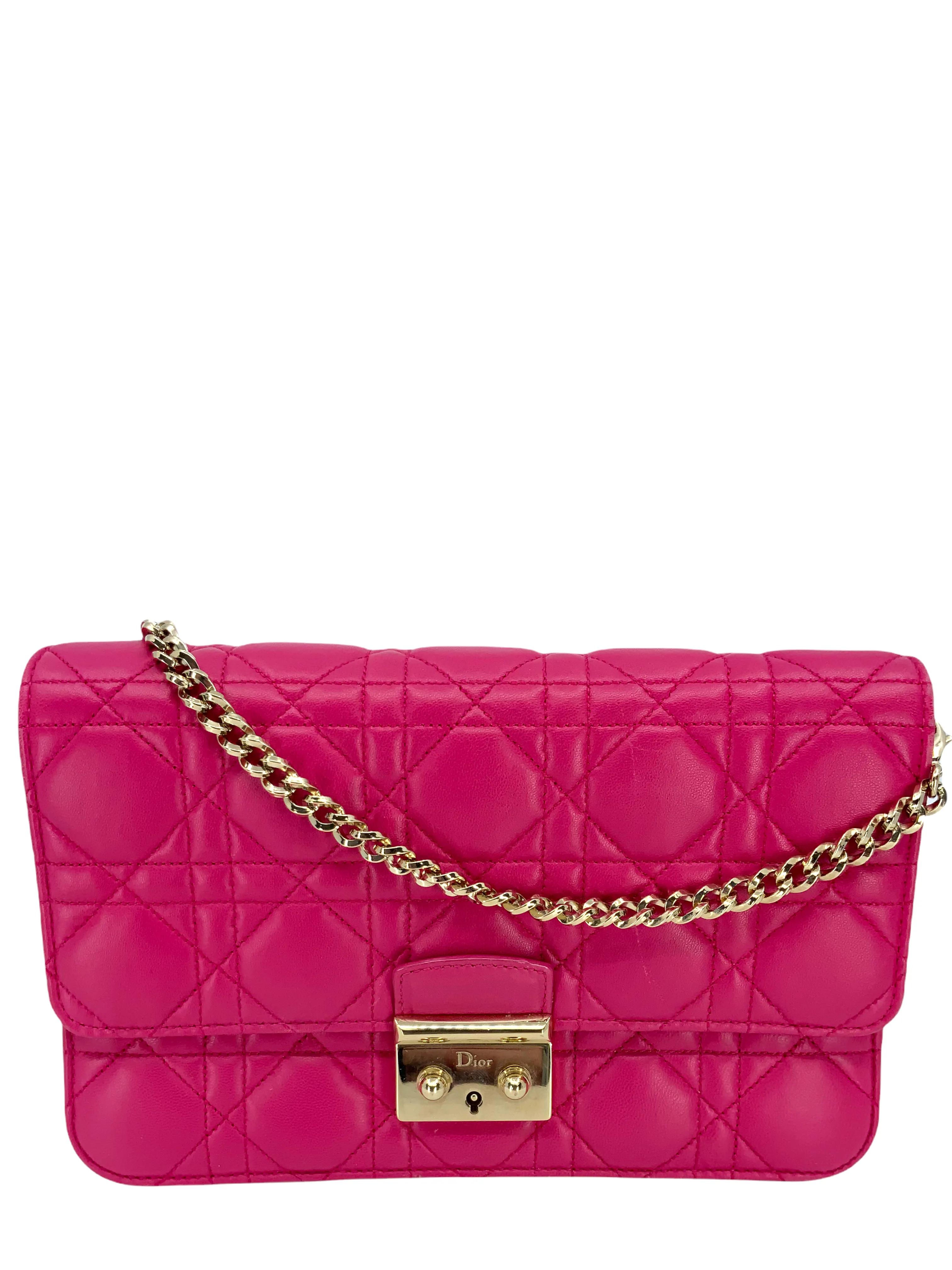 Christian Dior Miss Dior Cannage Quilted Leather Wallet-On-Chain Bag