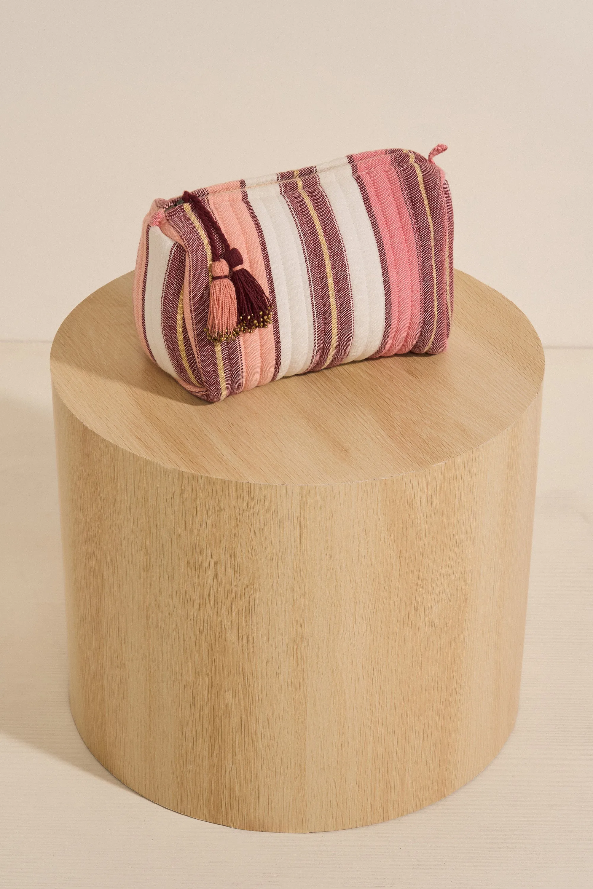 Coral Fez Stripe Toiletries Bag