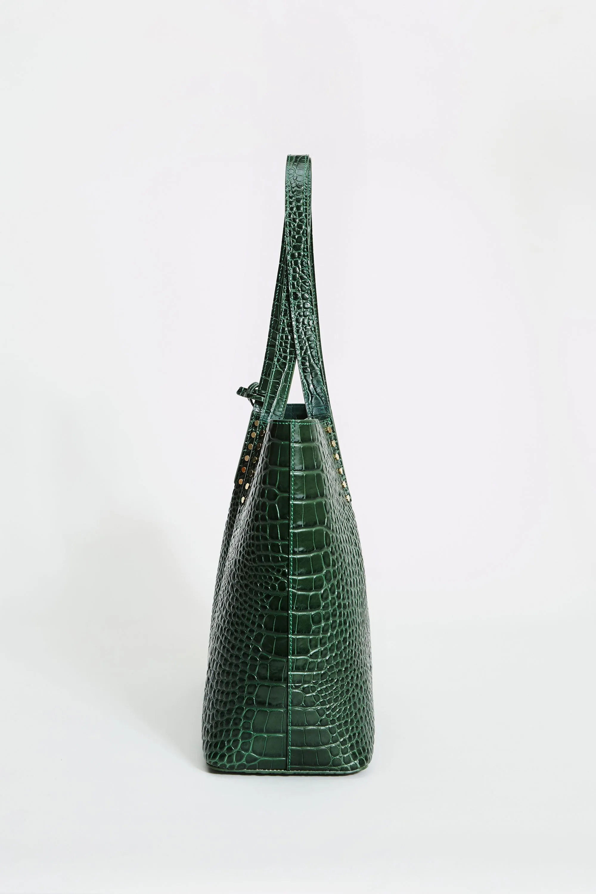 Crocodile Embossed Leather Tote