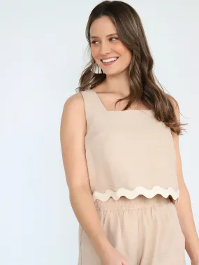 Damsel Linen Crop Top