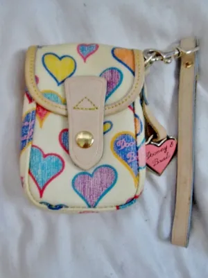 DOONEY & BOURKE Signature HEART Purse Wallet Clutch Pouch Case Wristlet MULTI