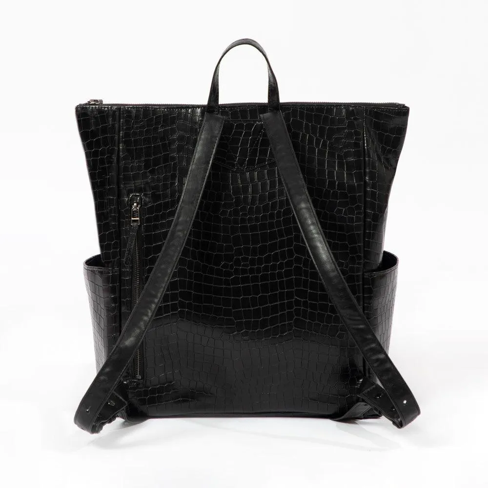 Ebony Croc Minimal Backpack