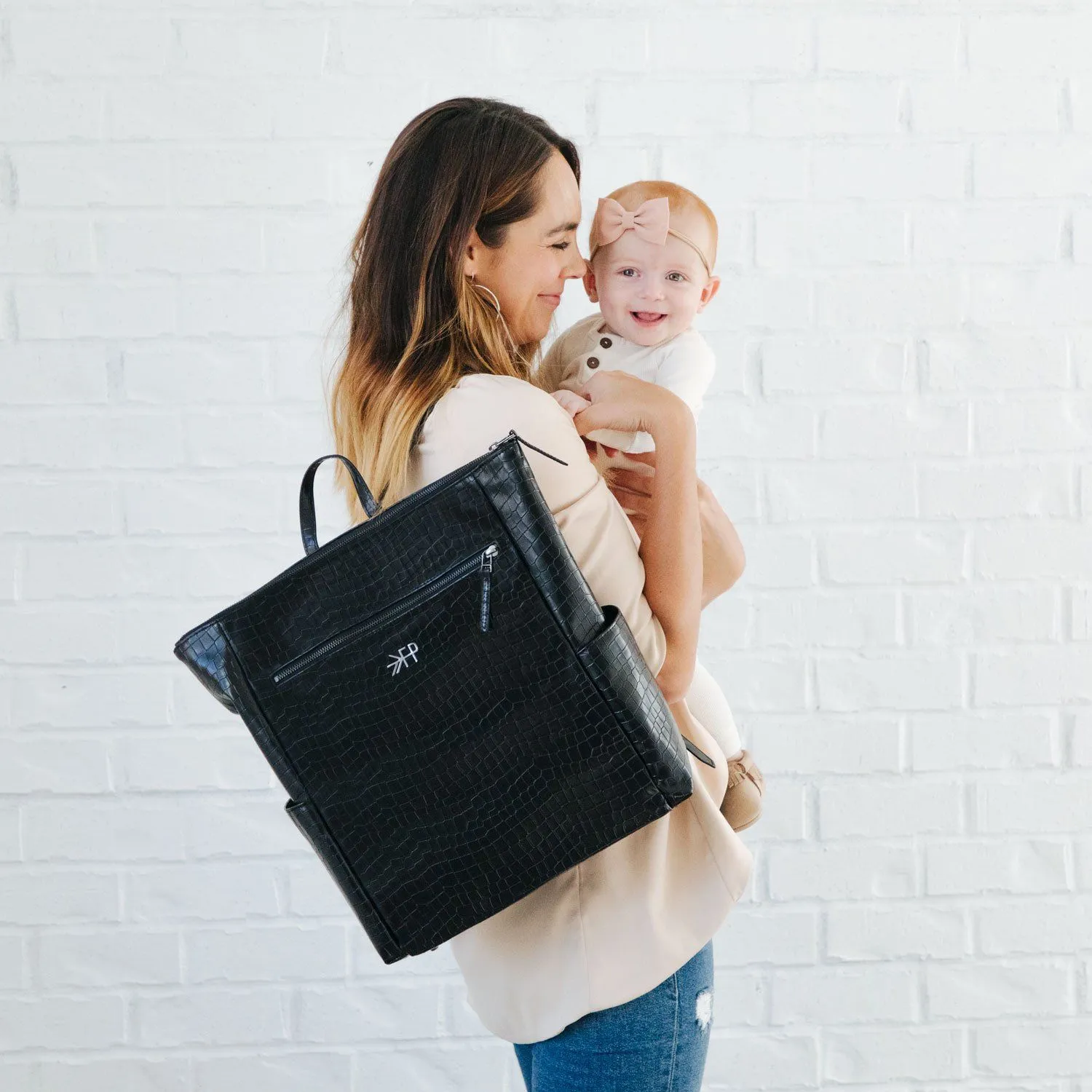 Ebony Croc Minimal Backpack