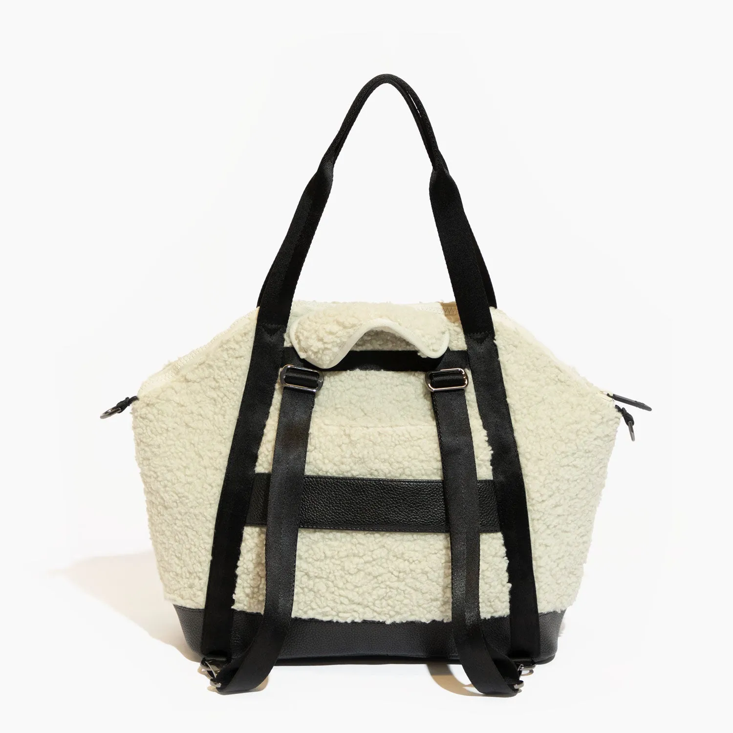 Ebony Sherpa Teddy Tote Backpack