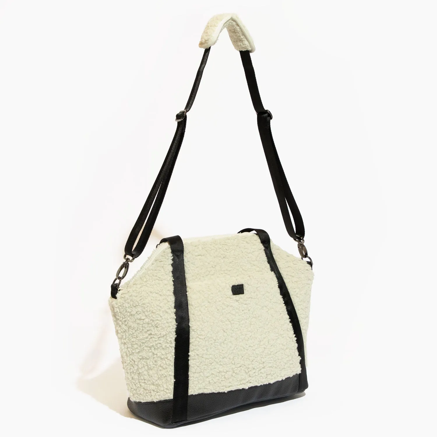 Ebony Sherpa Teddy Tote Backpack