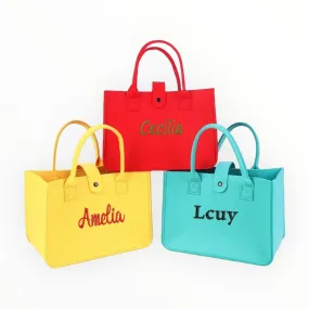 Embroidered Felt Tote Bag