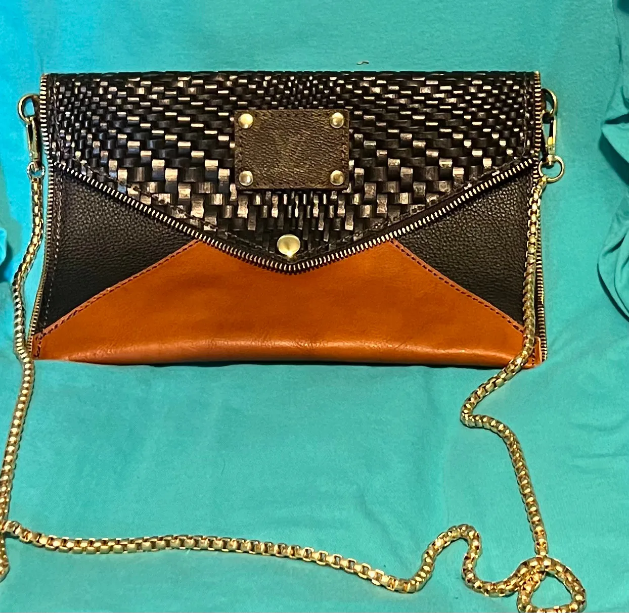 Fashion envelope crossbody clutch 100% Leather handbag