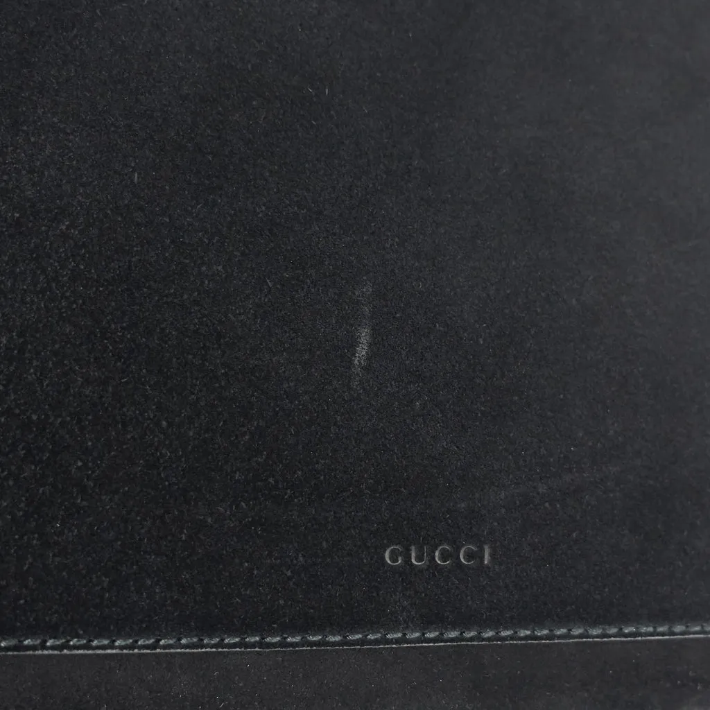 Gucci Dionysus Medium Black Suede Double Chain Shoulder Bag