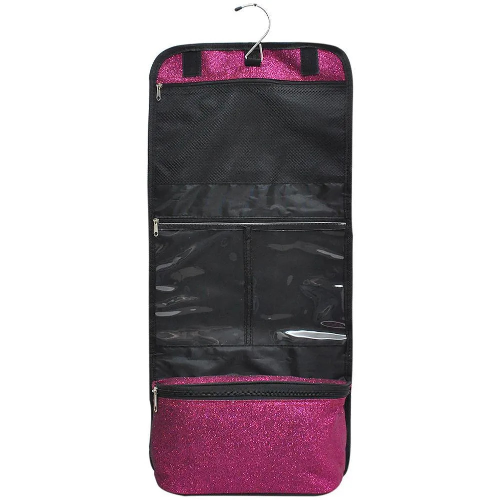 Hot Pink Glitter NGIL Traveling Toiletry Bag