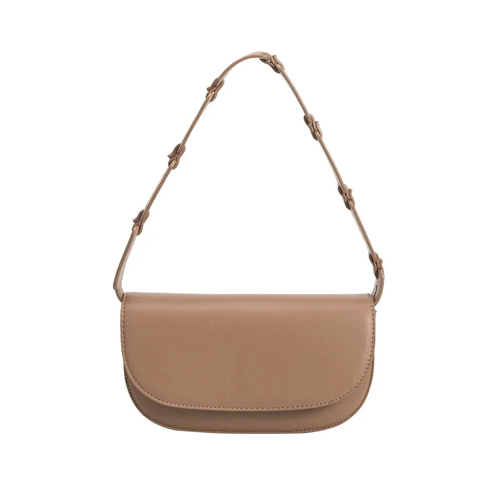 Inez Taupe Recycled Vegan Shoulder Bag