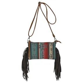 Justin Women's Jacquard Fringe Crossbody Purse