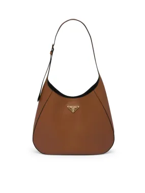 Large shoulder bag in leather