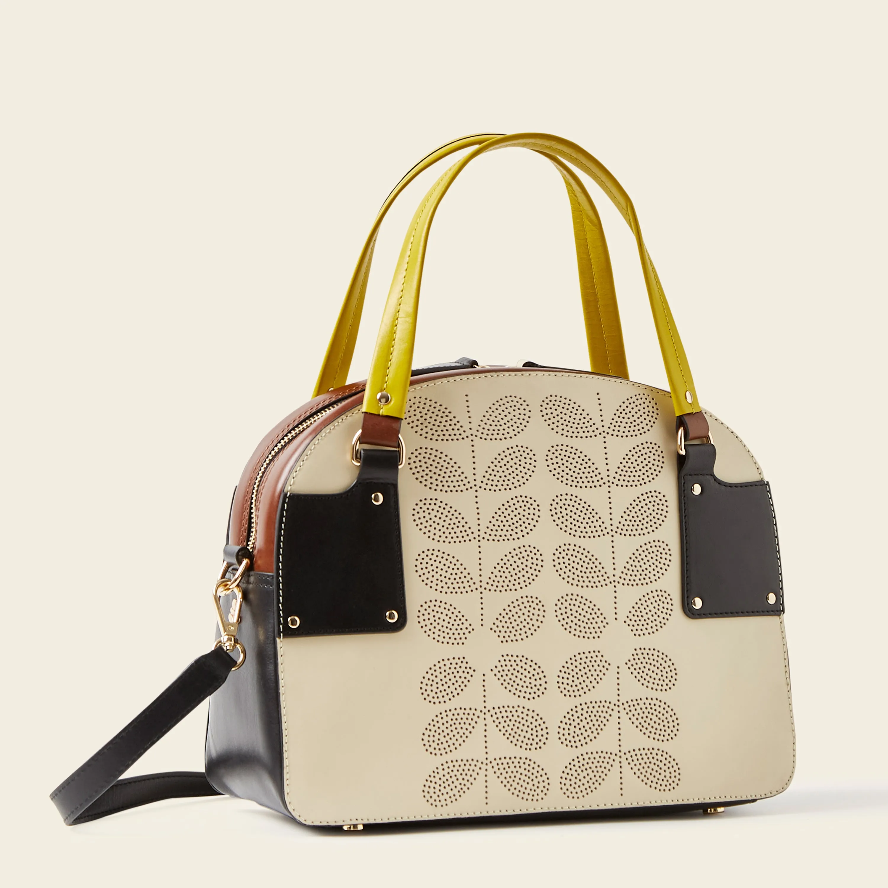 Luna Bowling Bag - Cream Punched Flower