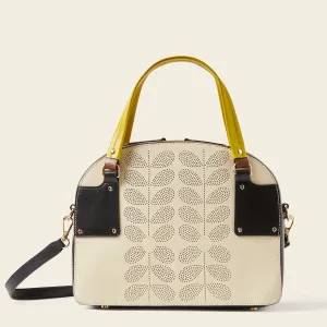 Luna Bowling Bag - Cream Punched Flower