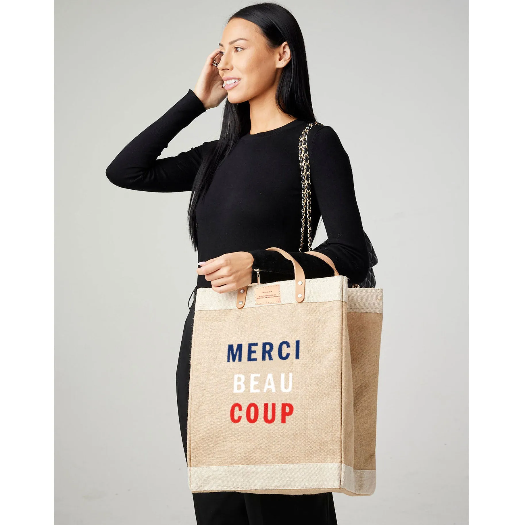 Market Bag in Natural for Clare V. “Merci Beau Coup”