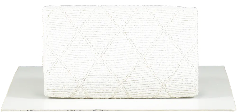 Monaveen White Medium Sized Personalised Clutch