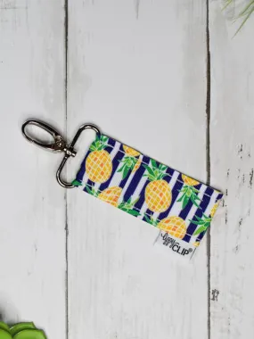 Navy Stripe Pineapples Lippy Clip Lip Balm Holder