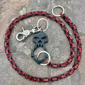 One Finger Ring Black Wallet Chain - Black & Red Daytona Deluxe - WC046D