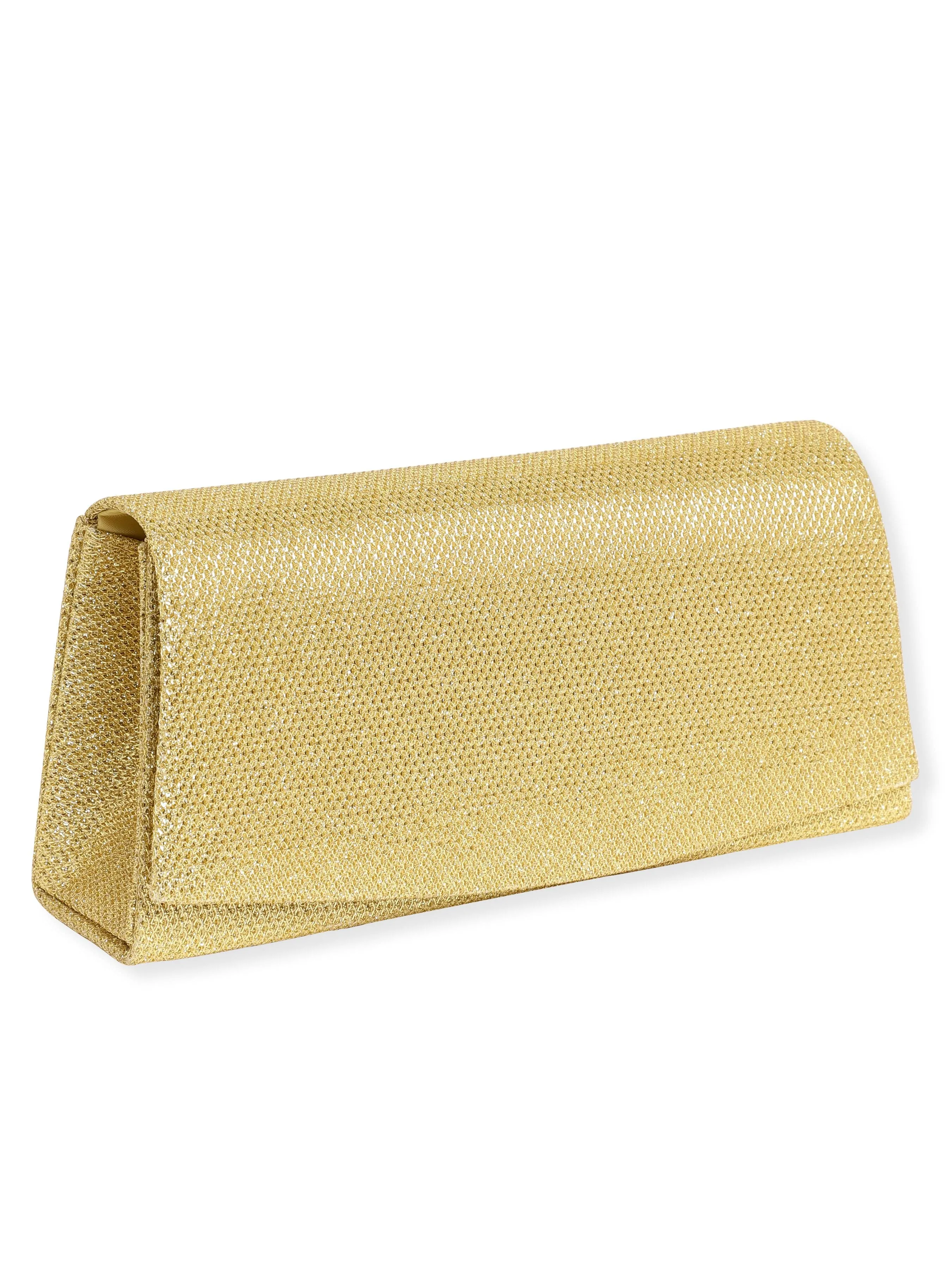 Rubans Timeless Glamour Handcrafted Beige Shimmery Clutch Bag