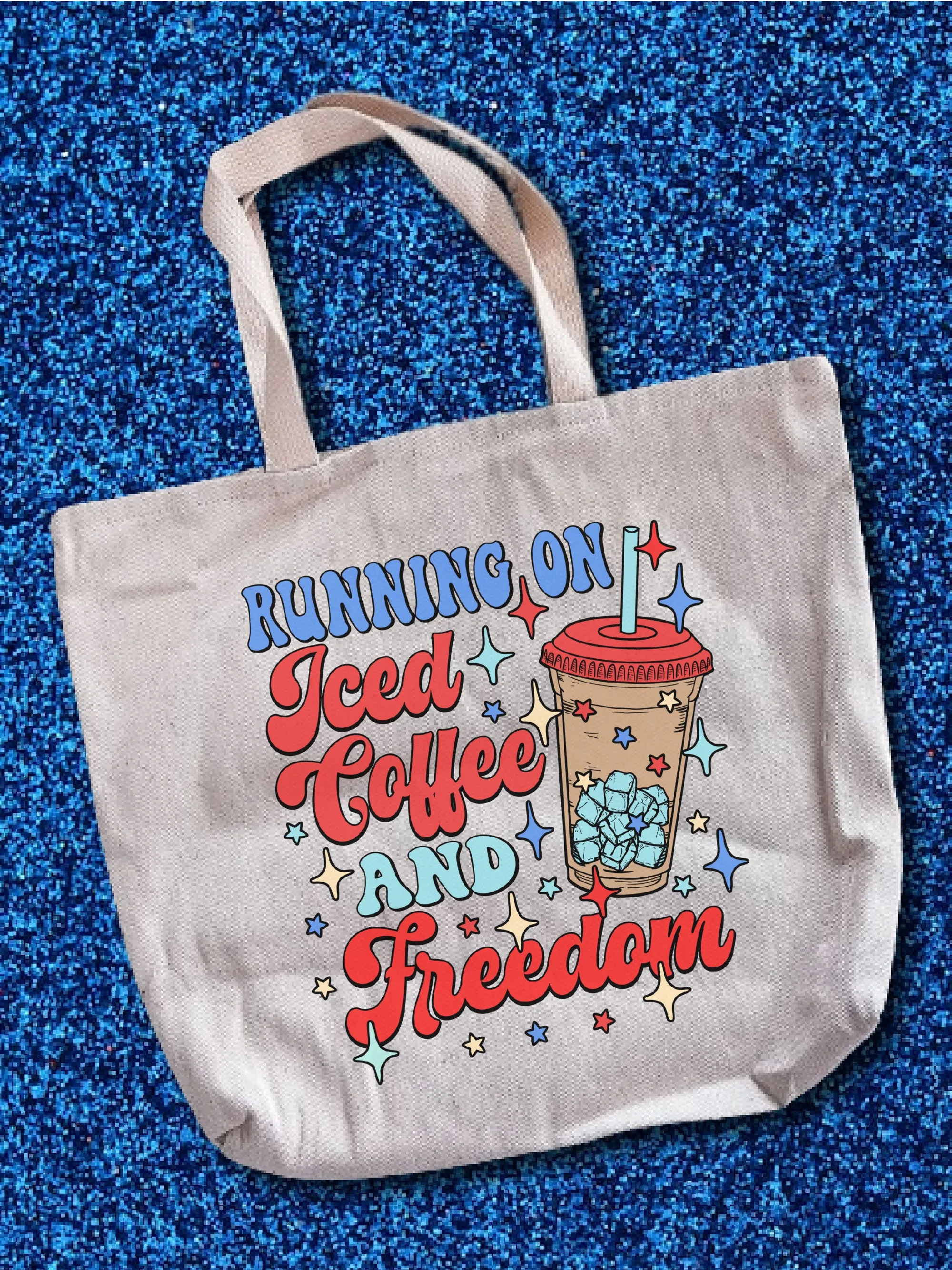 Running On Iced Coffee And Freedom Tote Bag