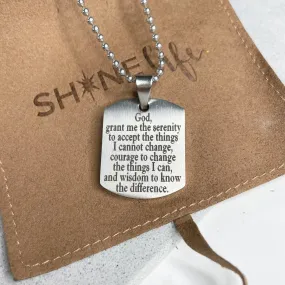 serenity prayer necklace engraved