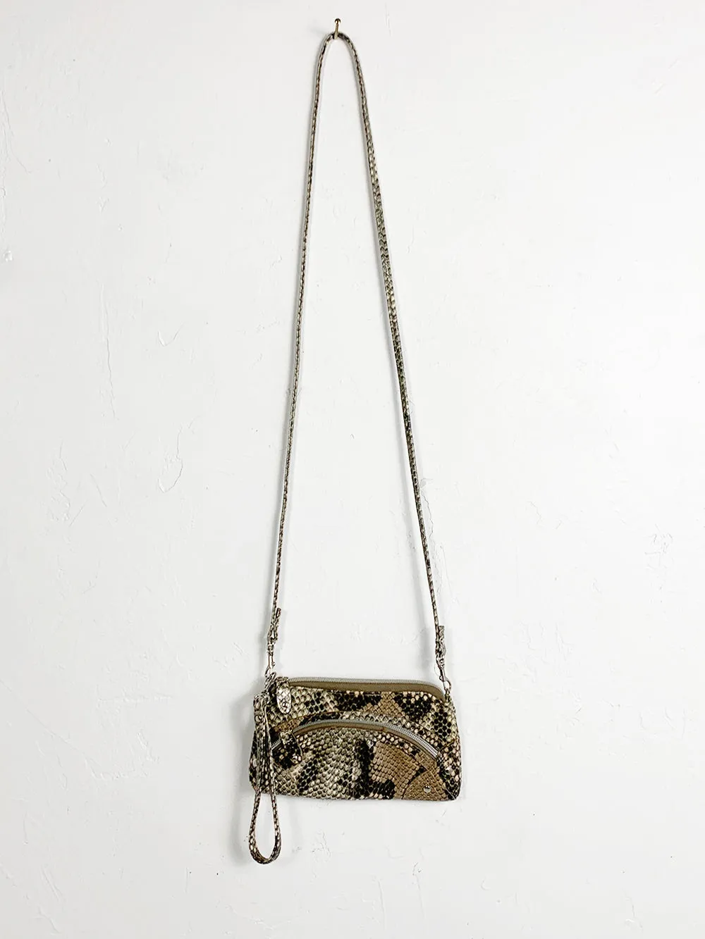 Snakeskin Convertible Mini Clutch Cross Body Purse