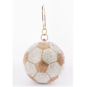 Soccer Rhinestones Evening Bag - gold