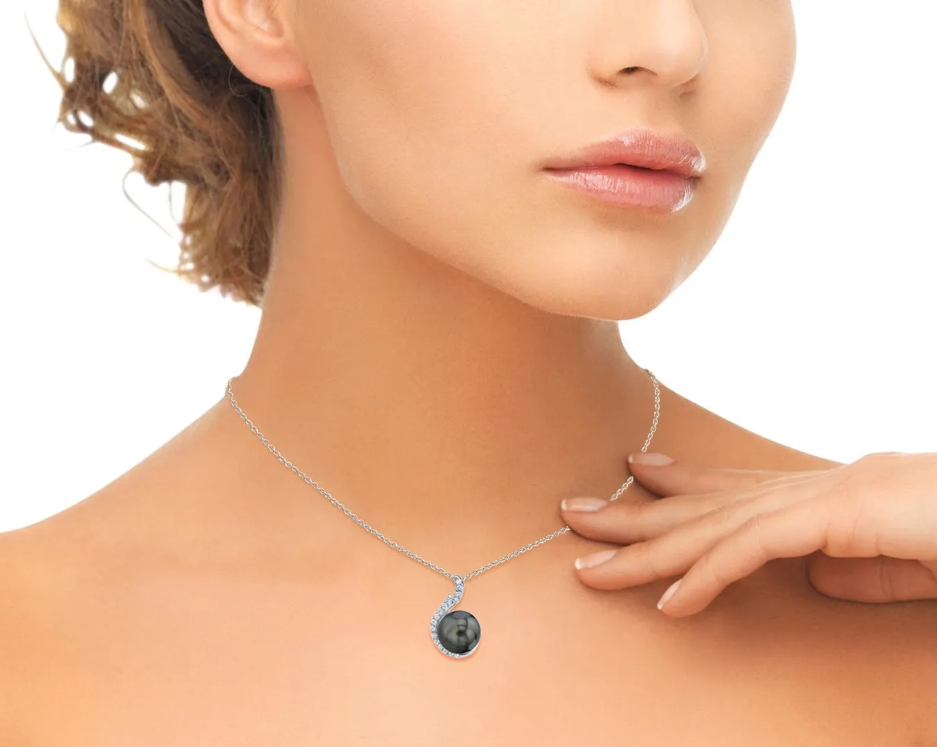 Tahitian South Sea Pearl & Diamond Rebecca Pendant