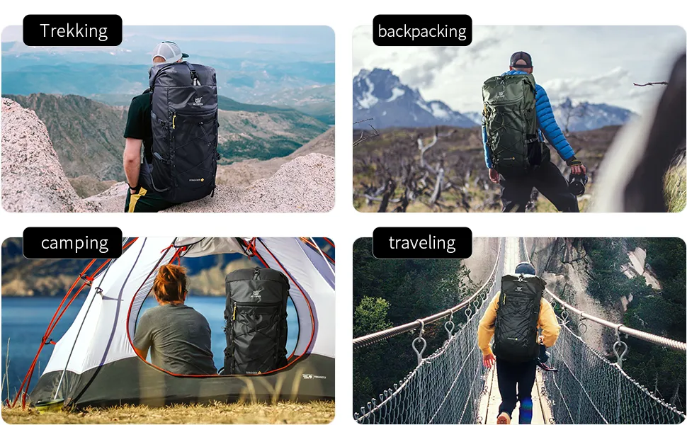 TENGGER50 - SKYSPER 50L   10L Backpacking Backpack with Rolling Top & Waterproof Rain Cover