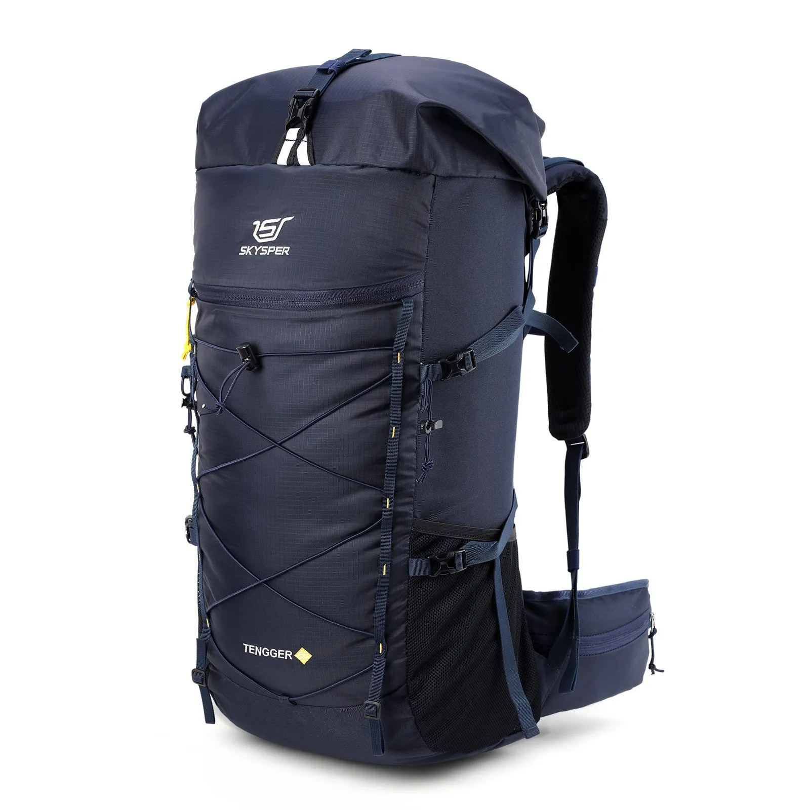 TENGGER50 - SKYSPER 50L   10L Backpacking Backpack with Rolling Top & Waterproof Rain Cover