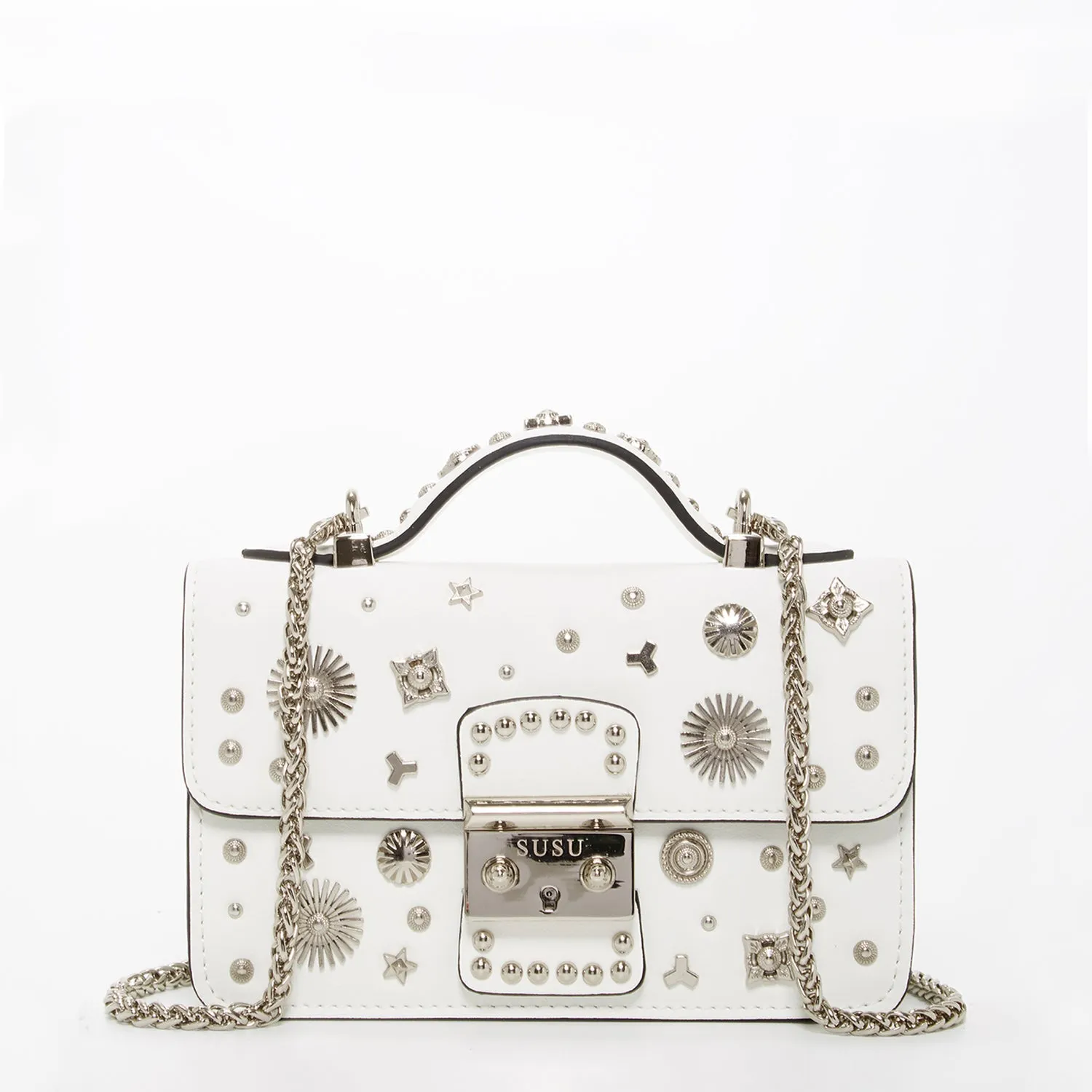 The Hollywood Small Leather Bag White