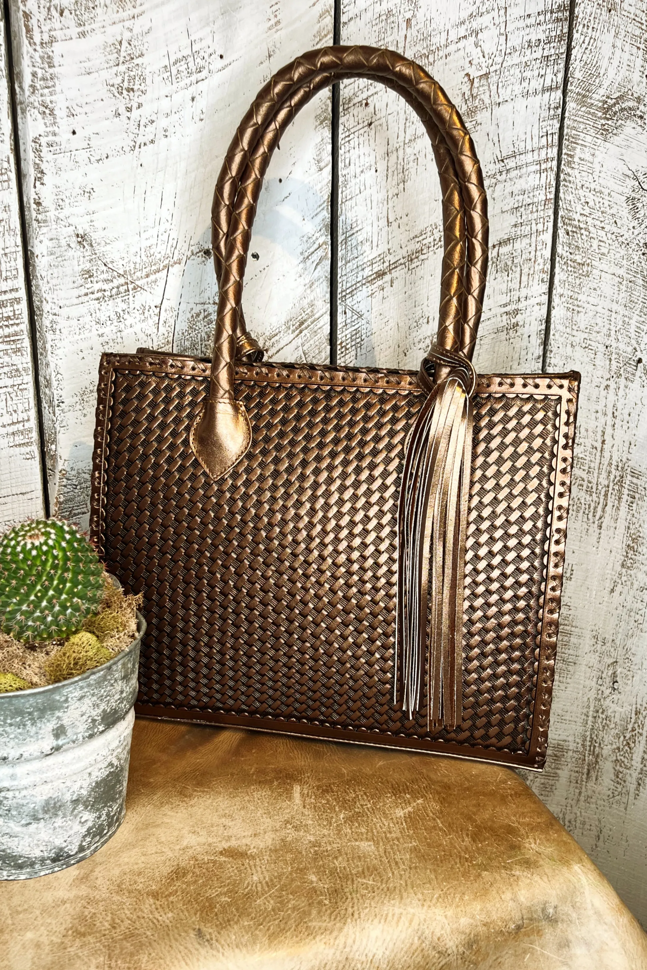 The Marcos Tote in Bronze